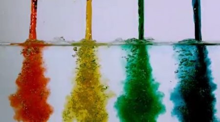 دانلود فوتیج slow motion  ریختن جریان های رنگی آب