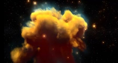 دانلود فوتیج انفجار دود طلایی به همراه پارتیکل