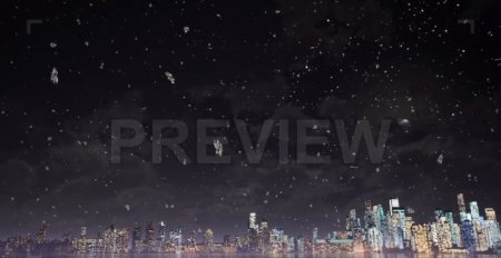 دانلود فوتیج زیبای برف و شهر در شب